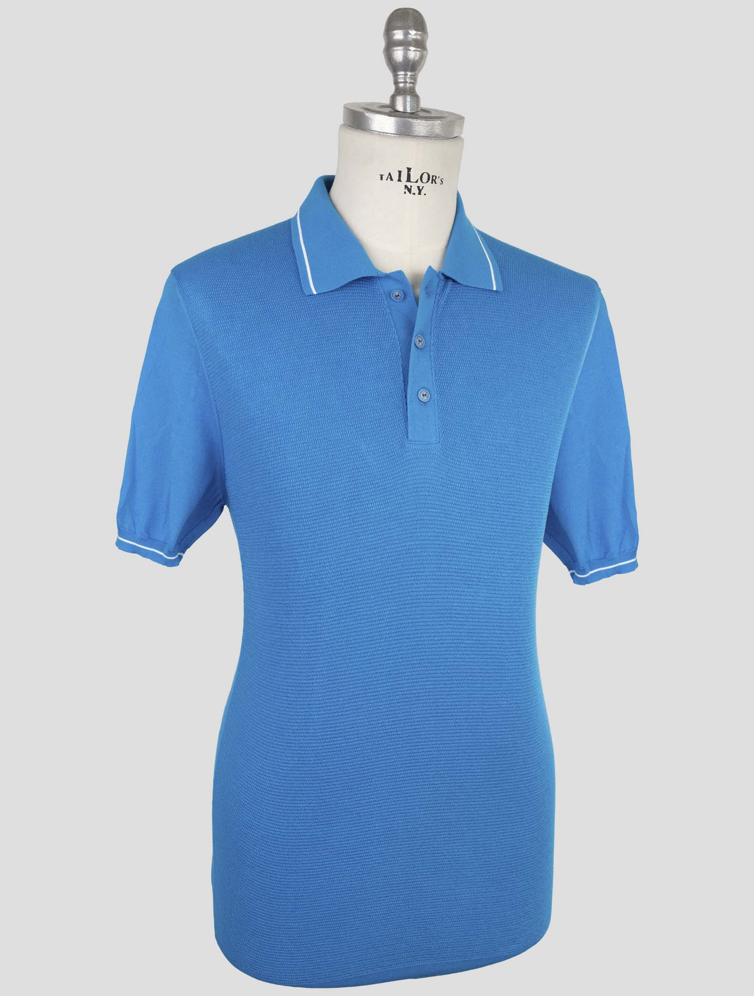 Kiton blue Cotton Polo