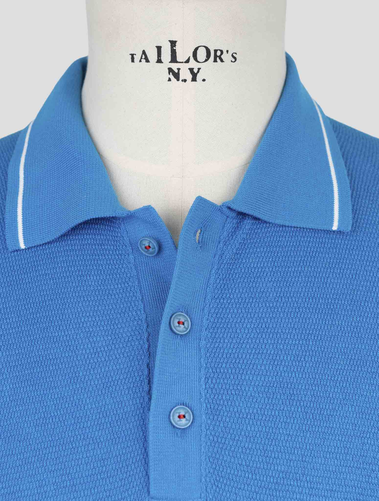 Kiton blue Cotton Polo