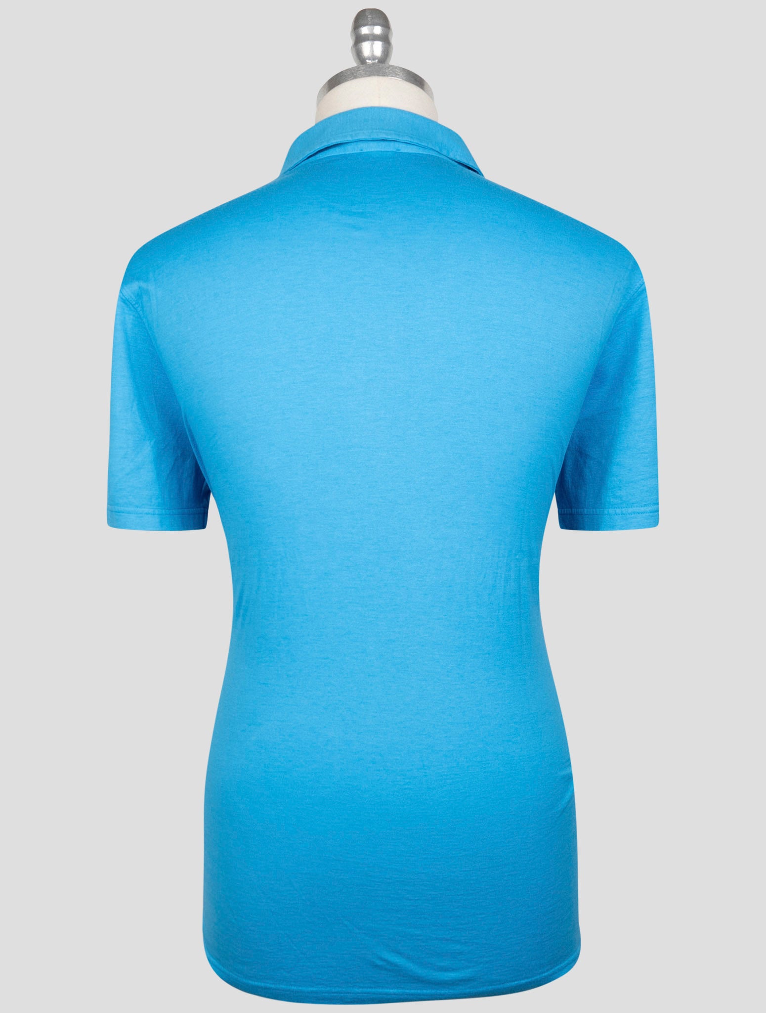 Kiton Blue Cotton Cashmere Polo
