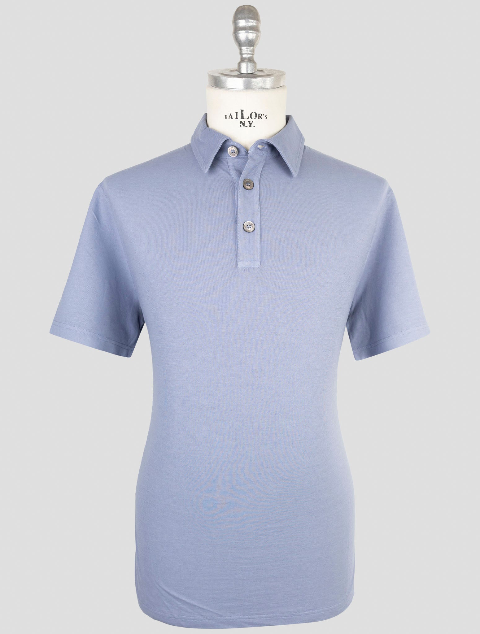 Kiton Blue Cotton Polo