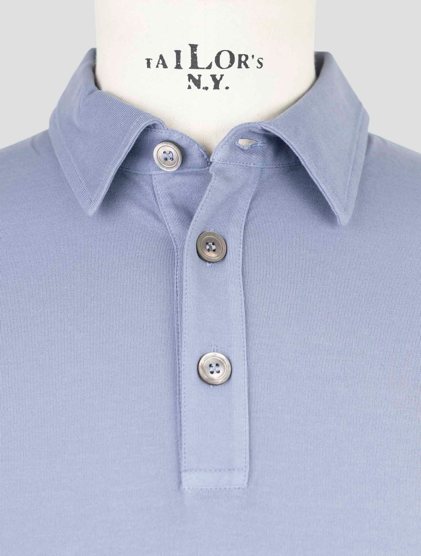 Kiton Blue Cotton Polo