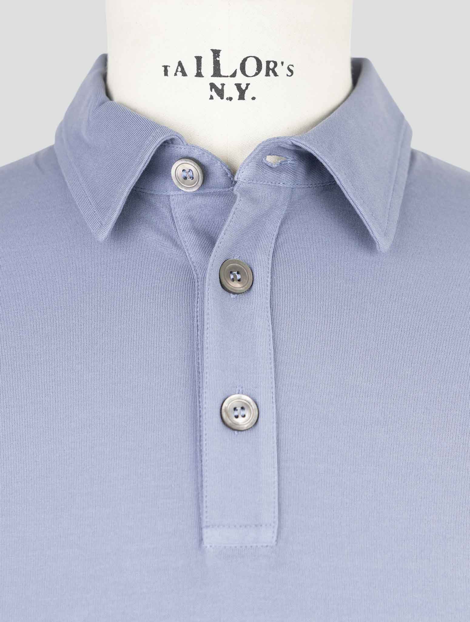 Kiton Blue Cotton Polo