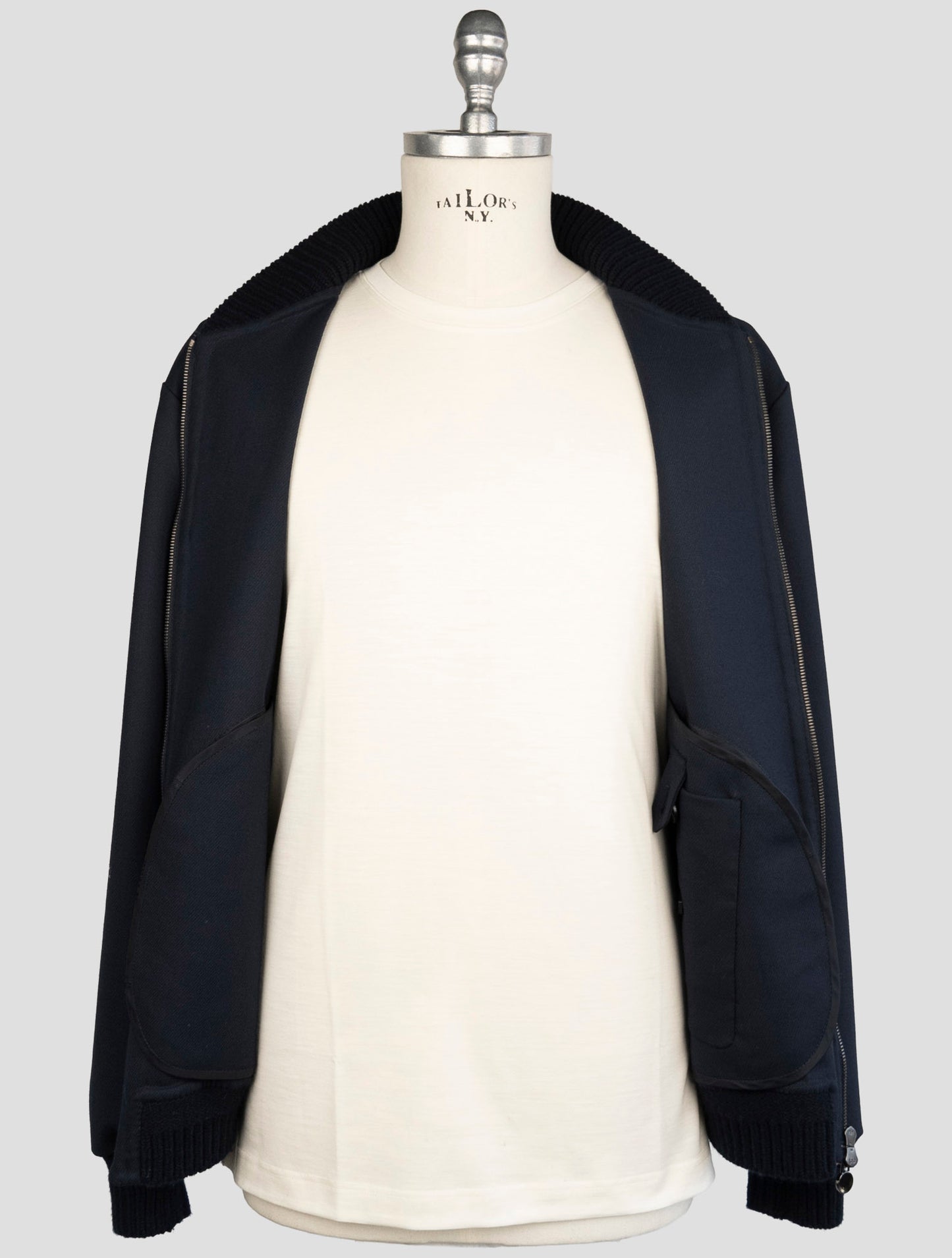 Kiton Blue Wool Ea Pa Coat