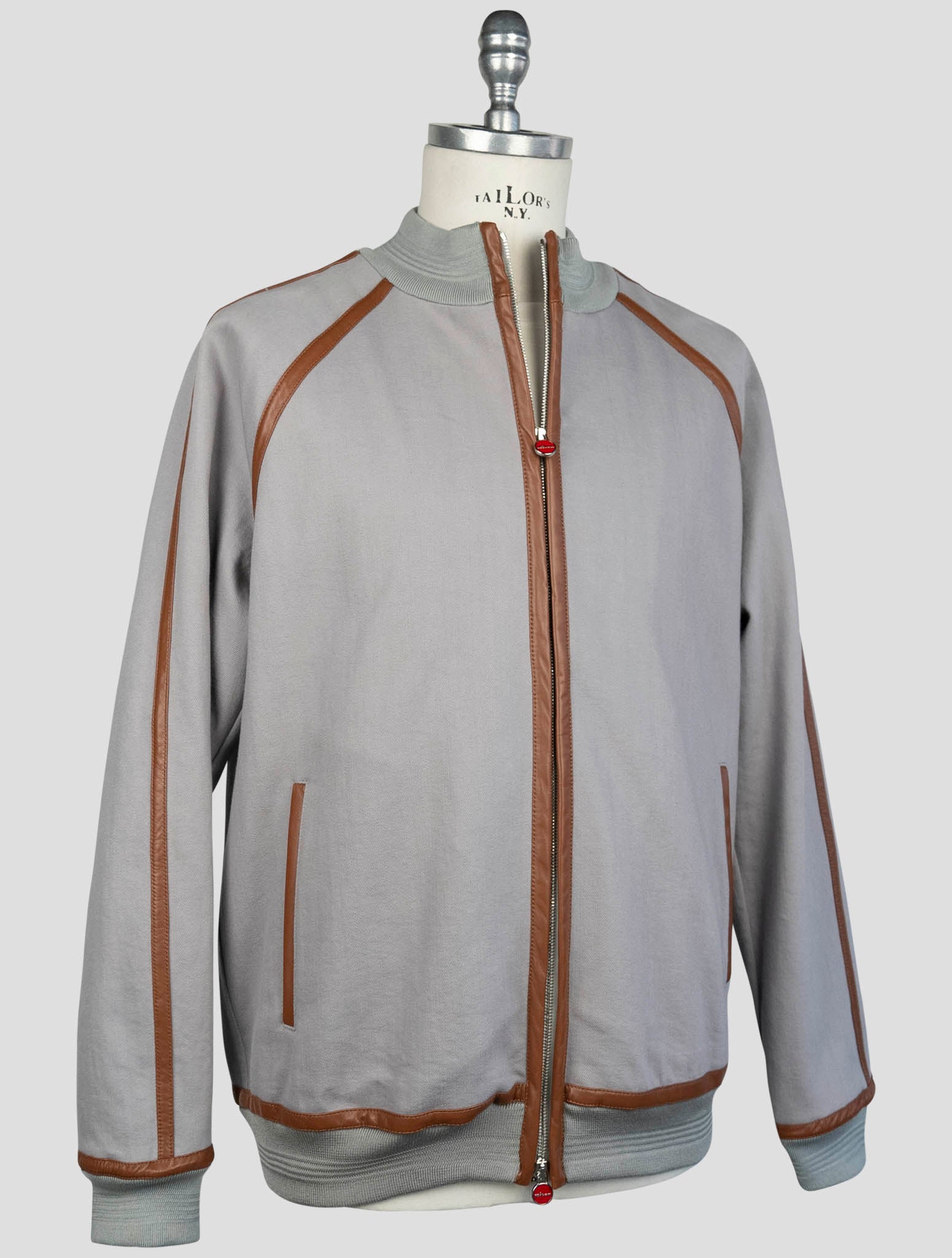 Kiton Gray Cotton Pa Coat