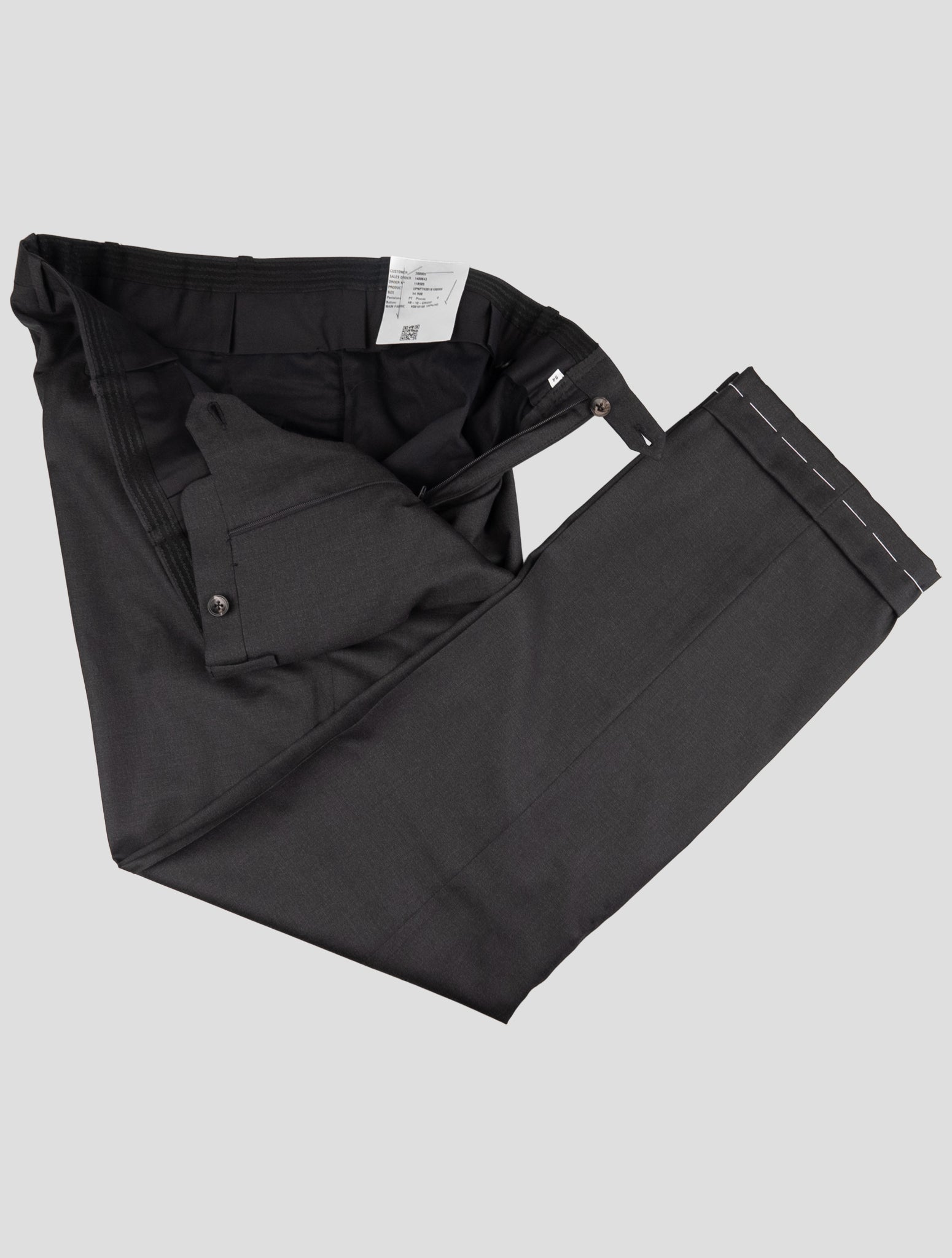 Kiton Gray Wool Dress Pants