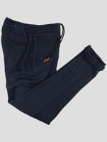 Kiton Blue Cotton Cashmere Cargo Pants