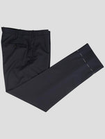 Kiton Blue Wool Dress Pants