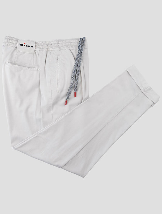 Kiton White Lyocell Ea Pants