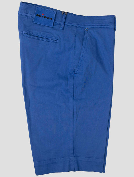 Kiton Blue Cotton Silk Ea Short Pants