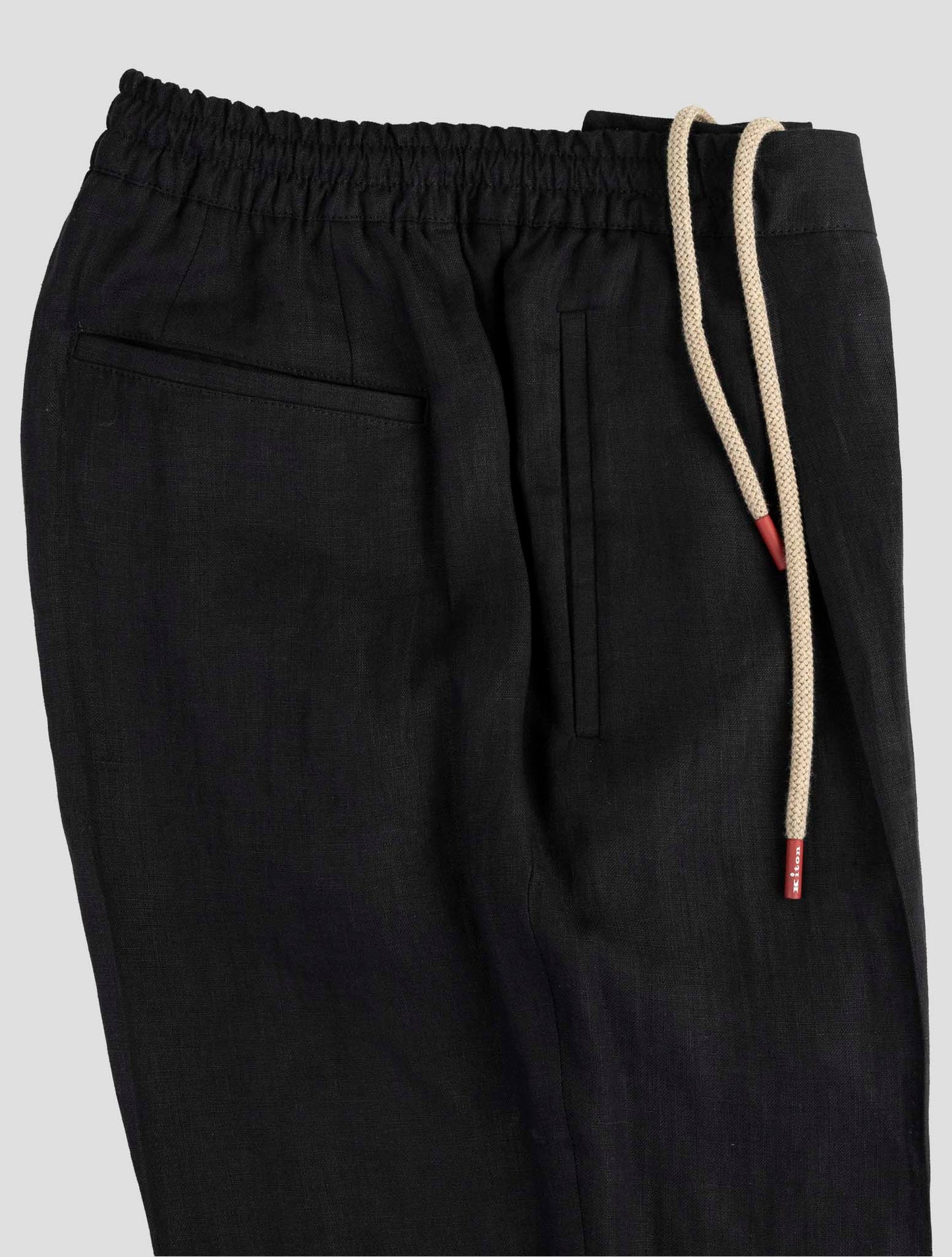 Kiton Black Linen Pants