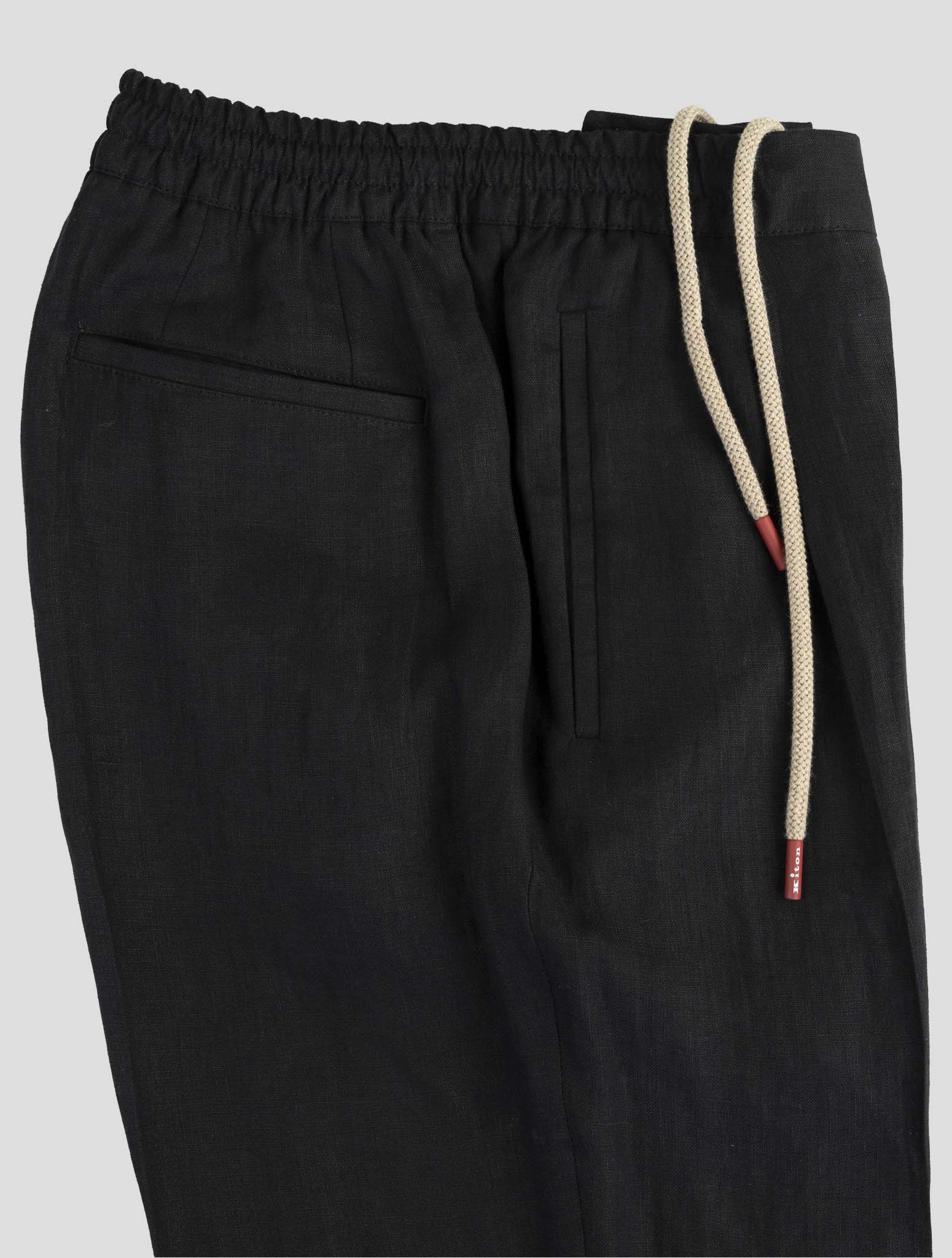 Kiton Black Linen Pants