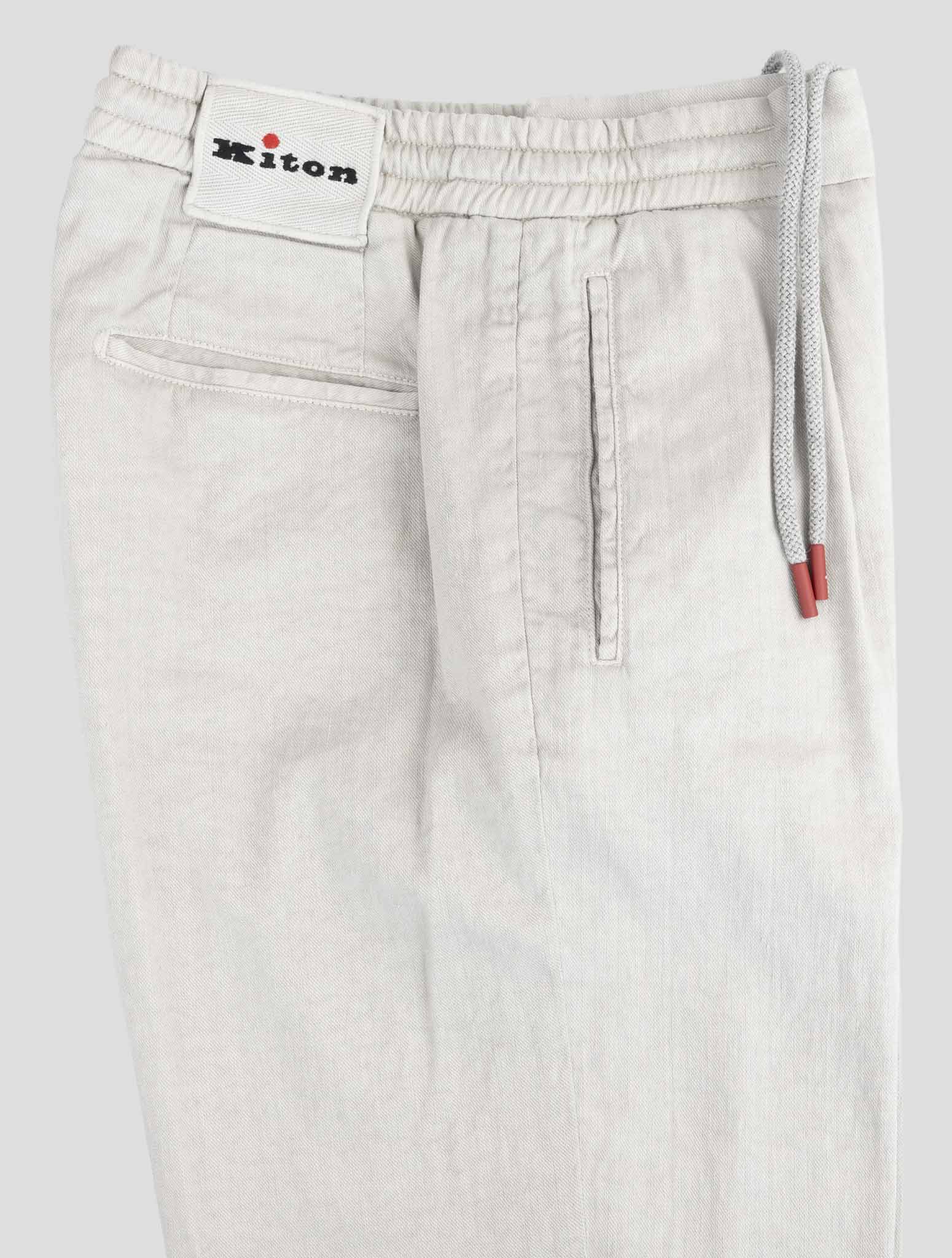 Kiton Gray Linen Cotton Ea Pants