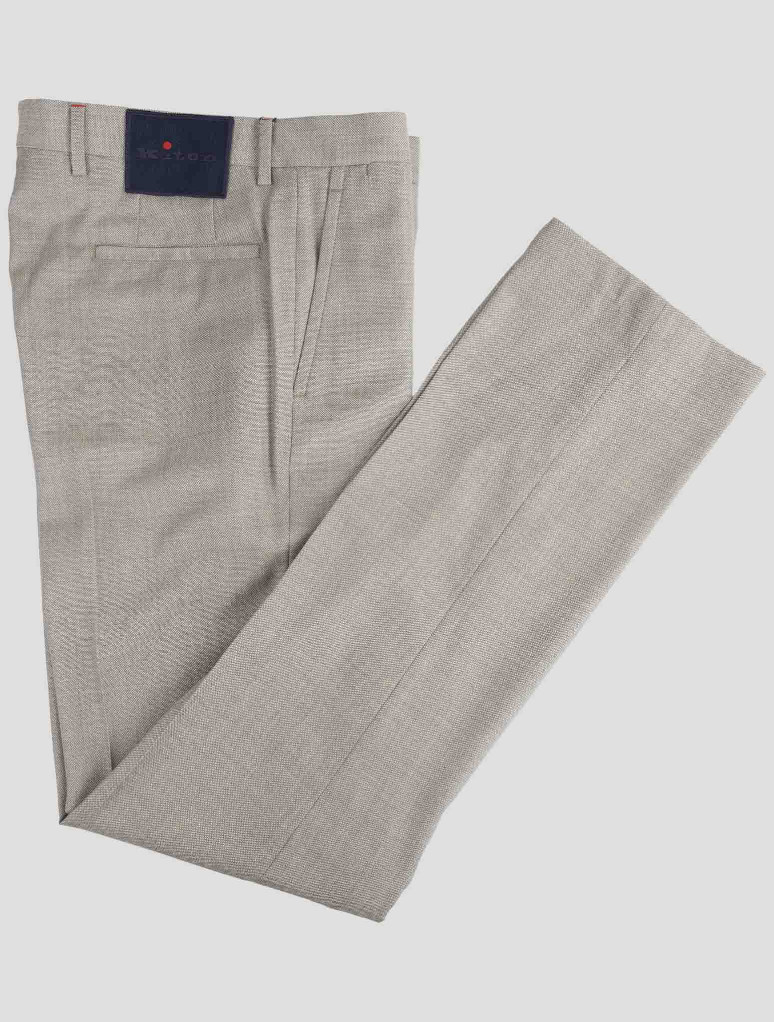 Kiton Gray Wool Dress Pants