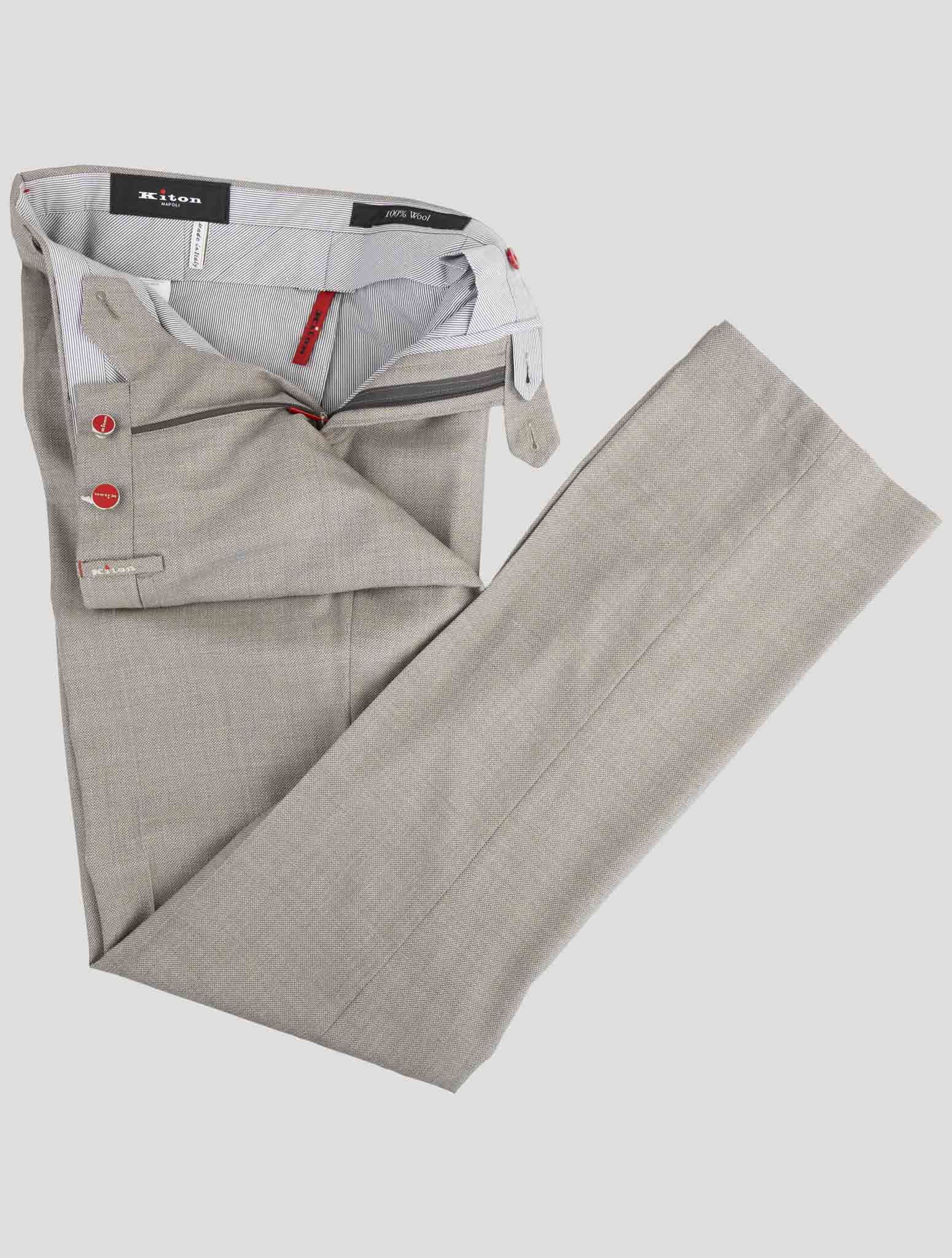 Kiton Gray Wool Dress Pants