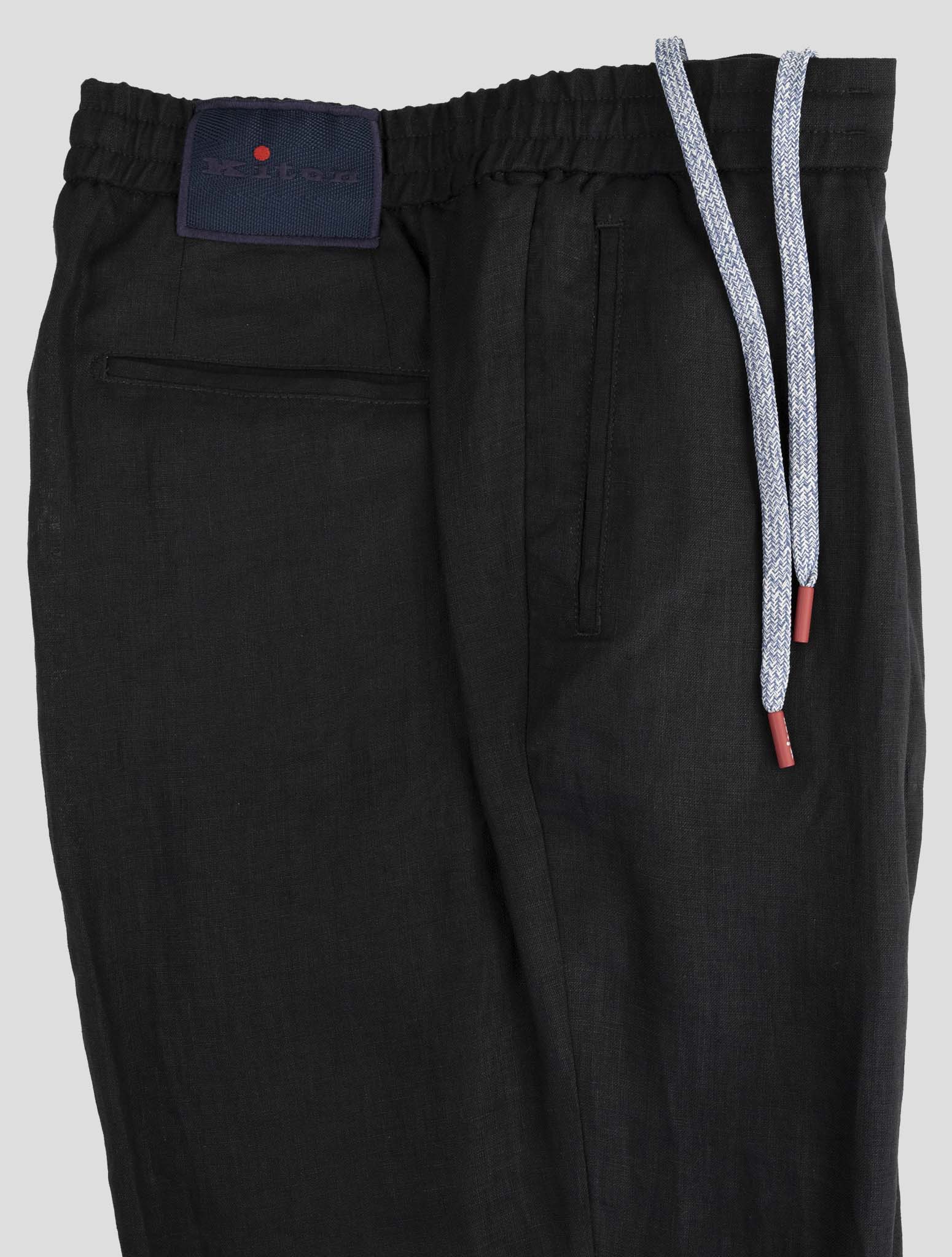 Kiton Black Linen Pants