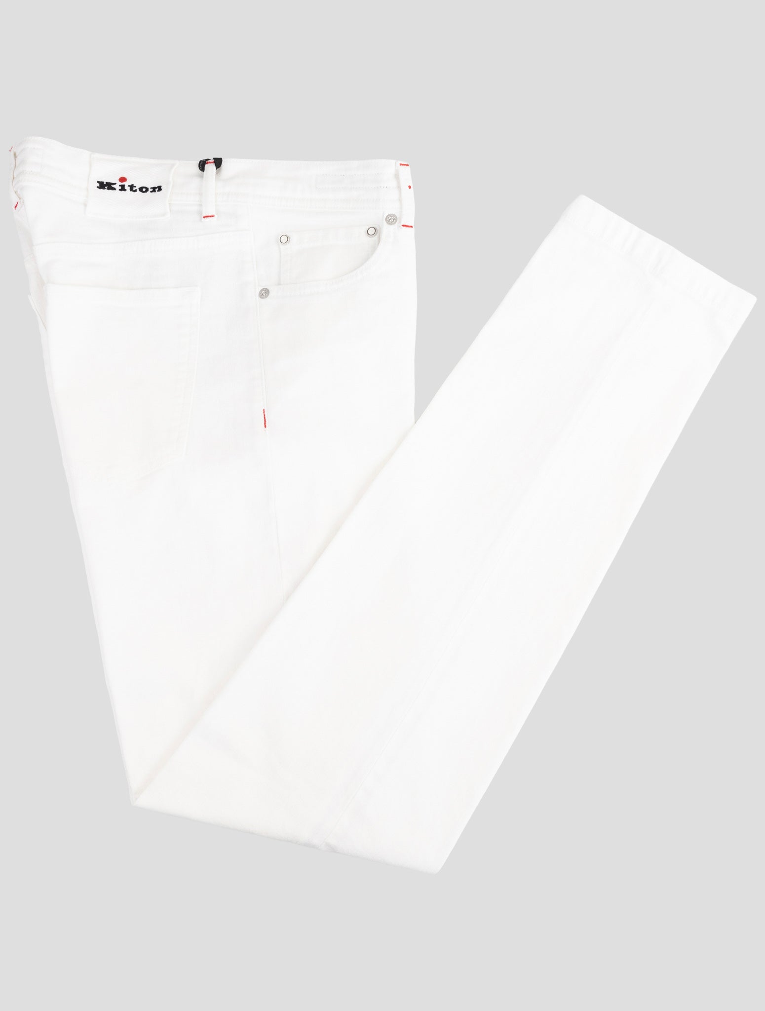 Kiton White Cotton Ea Jeans