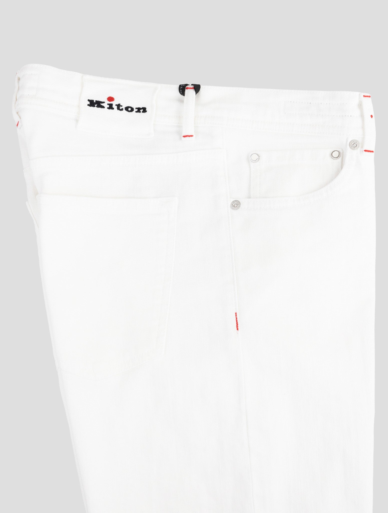 Kiton White Cotton Ea Jeans
