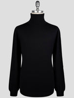 Kiton Black Cashmere Silk Sweater Turtleneck