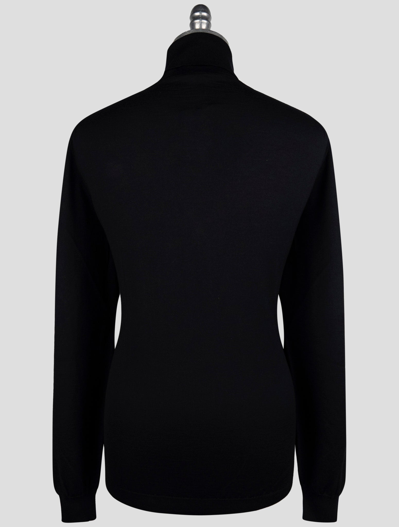 Kiton Black Cashmere Silk Sweater Turtleneck