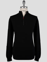 Kiton Black Cashmere Sweater Half Zip