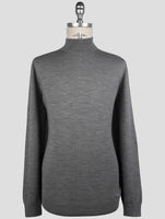 Kiton Gray Wool Sweater Hakf Neck