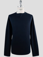 Kiton Blue Cotton Sweater Crewneck