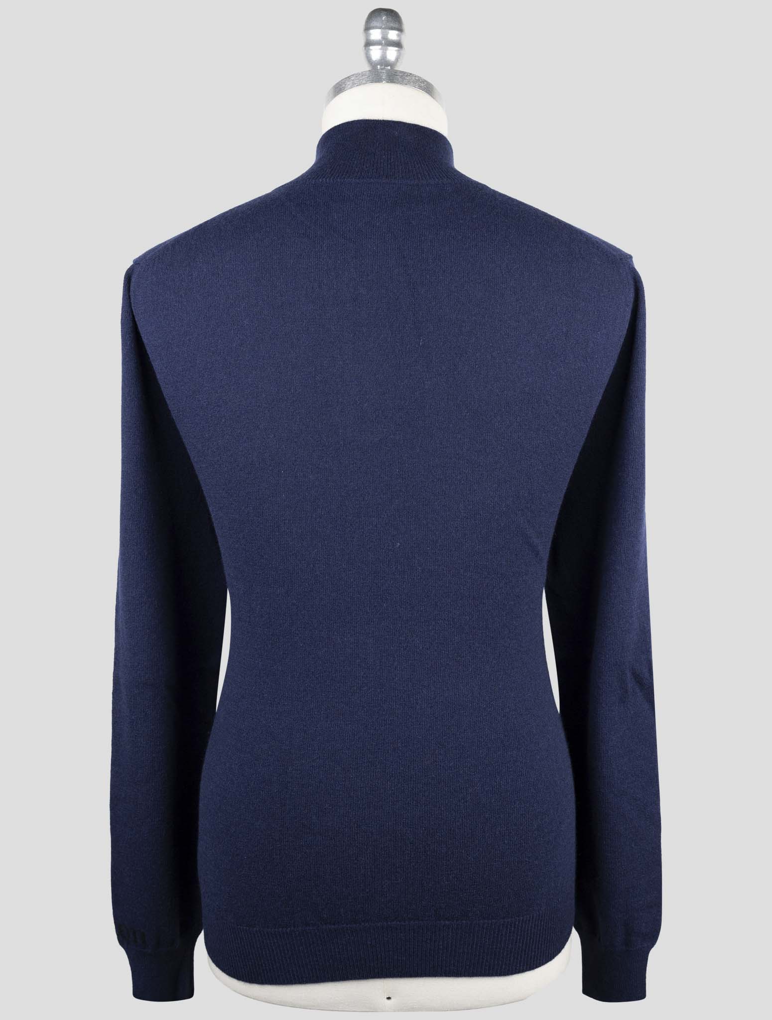 Kiton Blue Cashmere Sweater Half Zip