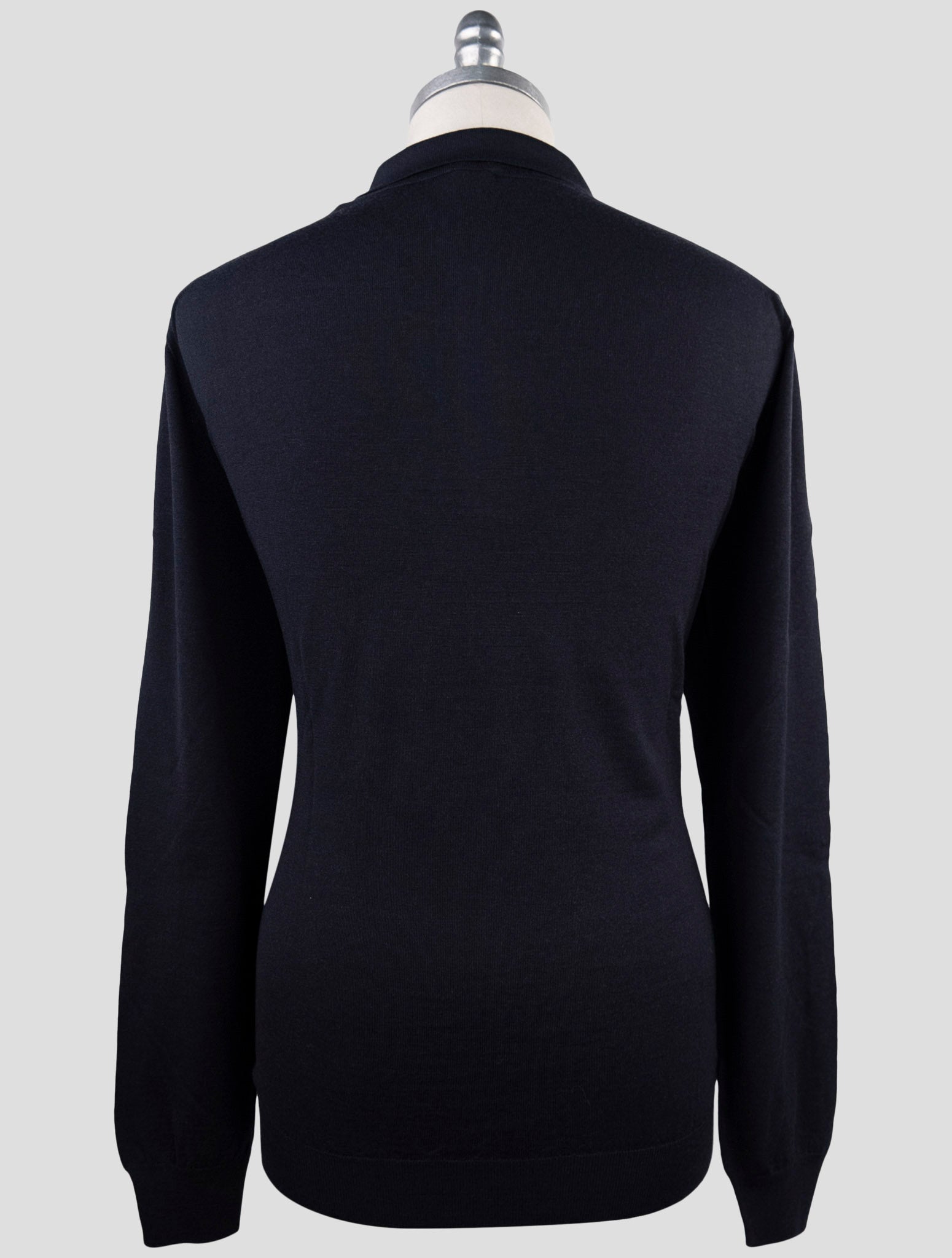 Kiton Dark Blue Wool Sweater Polo