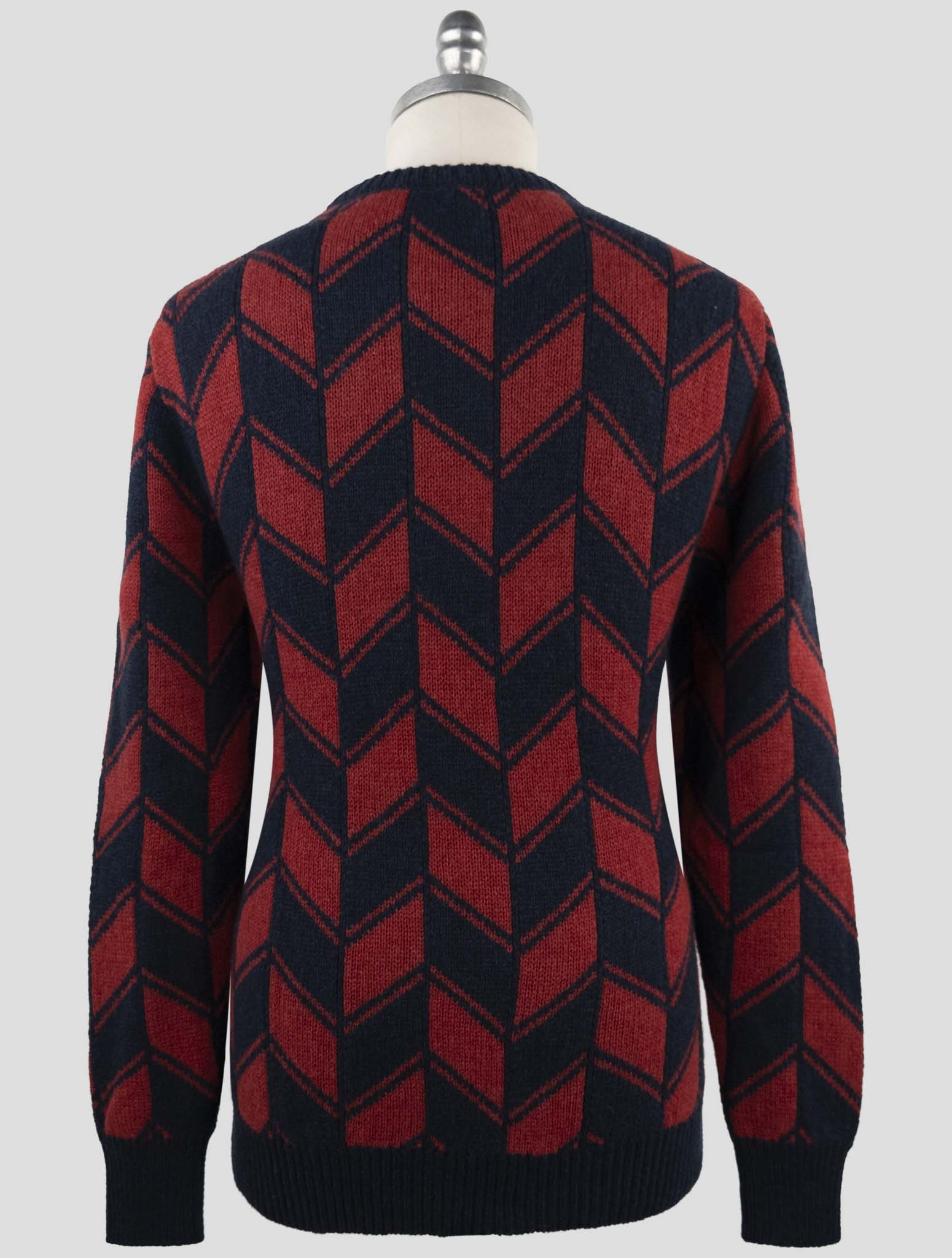 Kiton Red Blue Cashmere Sweater Crewneck