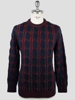 Kiton Red Blue Cashmere Sweater Crewneck