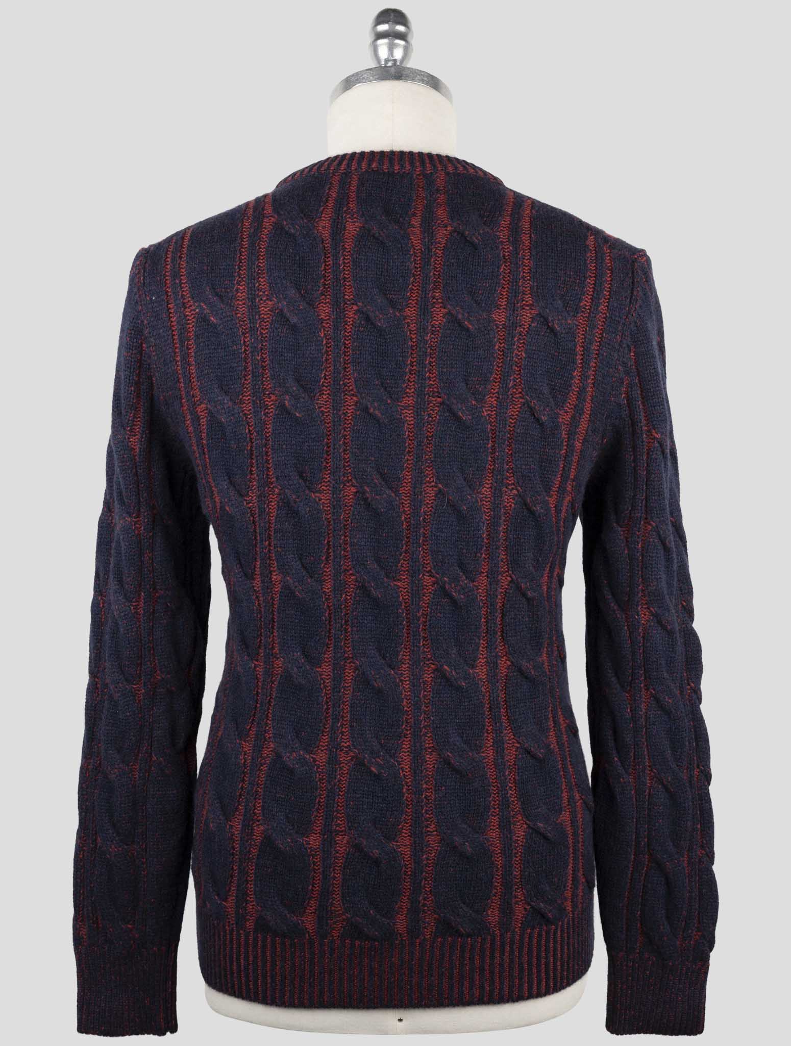 Kiton Red Blue Cashmere Sweater Crewneck