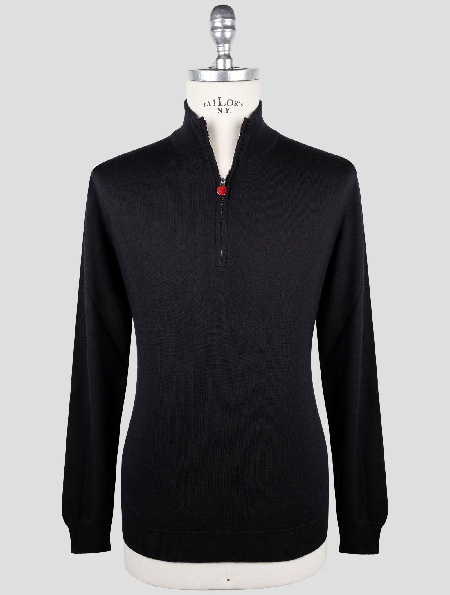 Kiton Black Cashmere Silk Sweater Polo