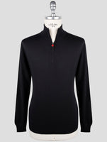 Kiton Black Cashmere Silk Sweater Polo
