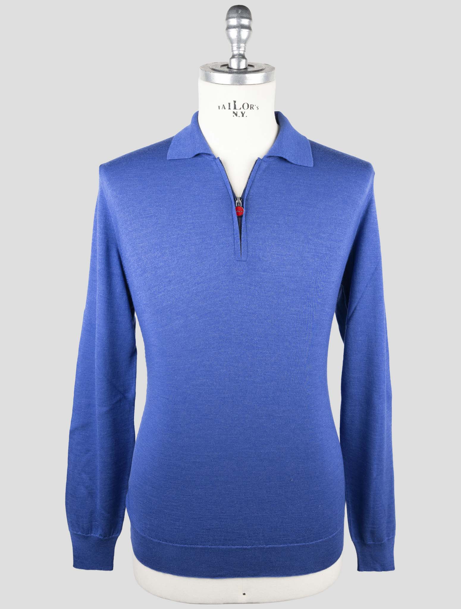 Kiton Blue Cashmere Silk Sweater Polo
