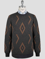 Kiton Gray Orange Cashmere Sweater Crewneck