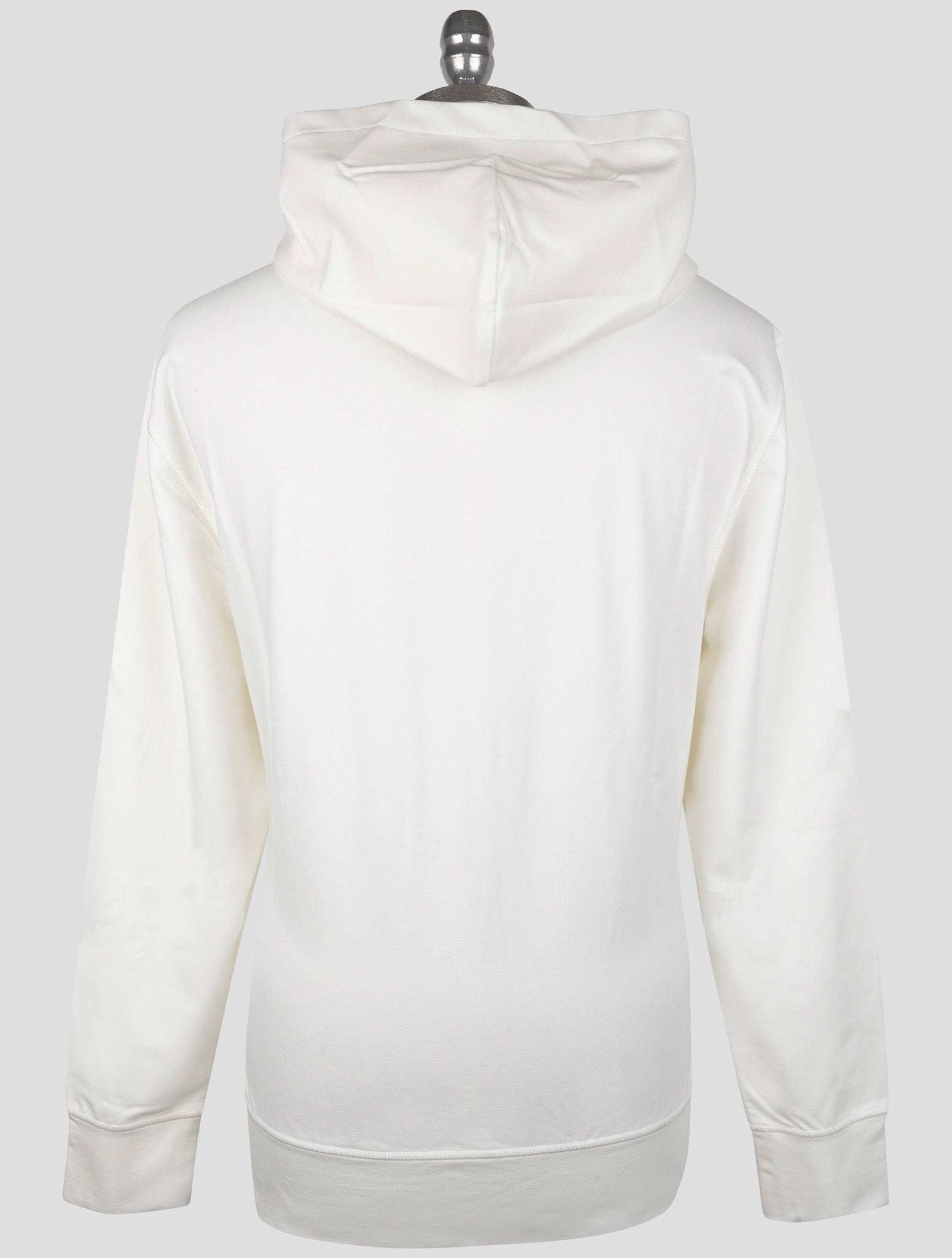 Kiton White Cotton Sweater Hoodie