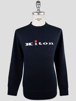 Kiton Blue Cotton Ea Sweater Crewneck
