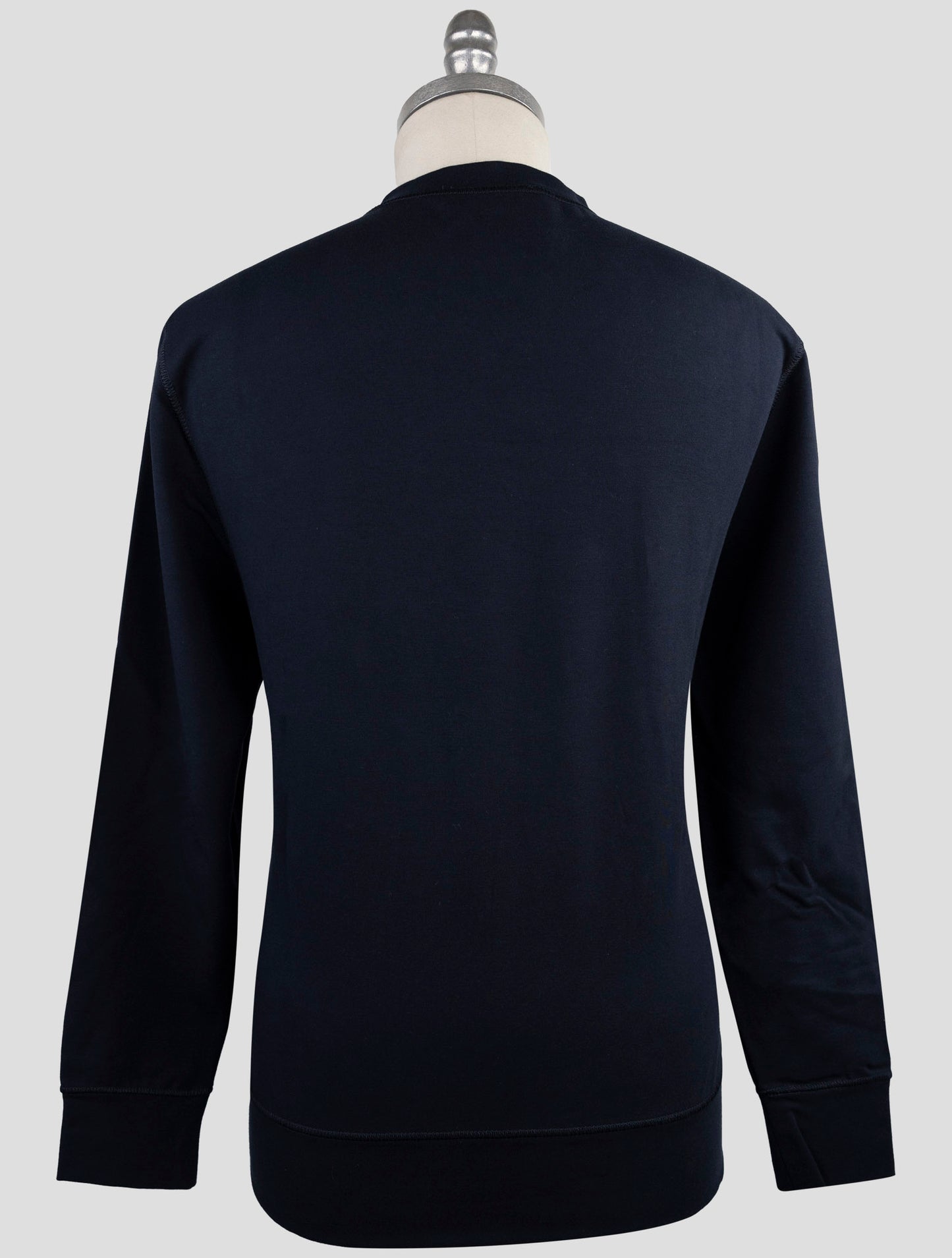 Kiton Blue Cotton Ea Sweater Crewneck