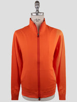 Kiton Orange Cotton Sweater Full Zip
