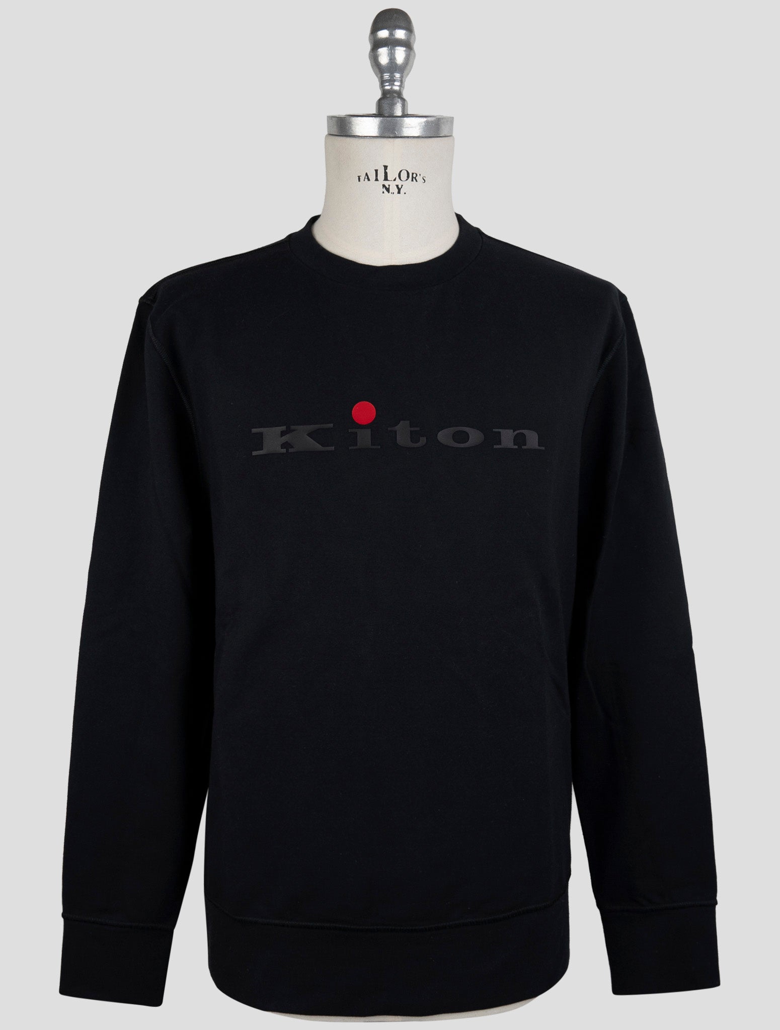 Kiton Dark Blue Cotton Ea Sweater Crewneck