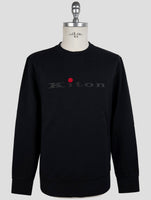 Kiton Dark Blue Cotton Ea Sweater Crewneck