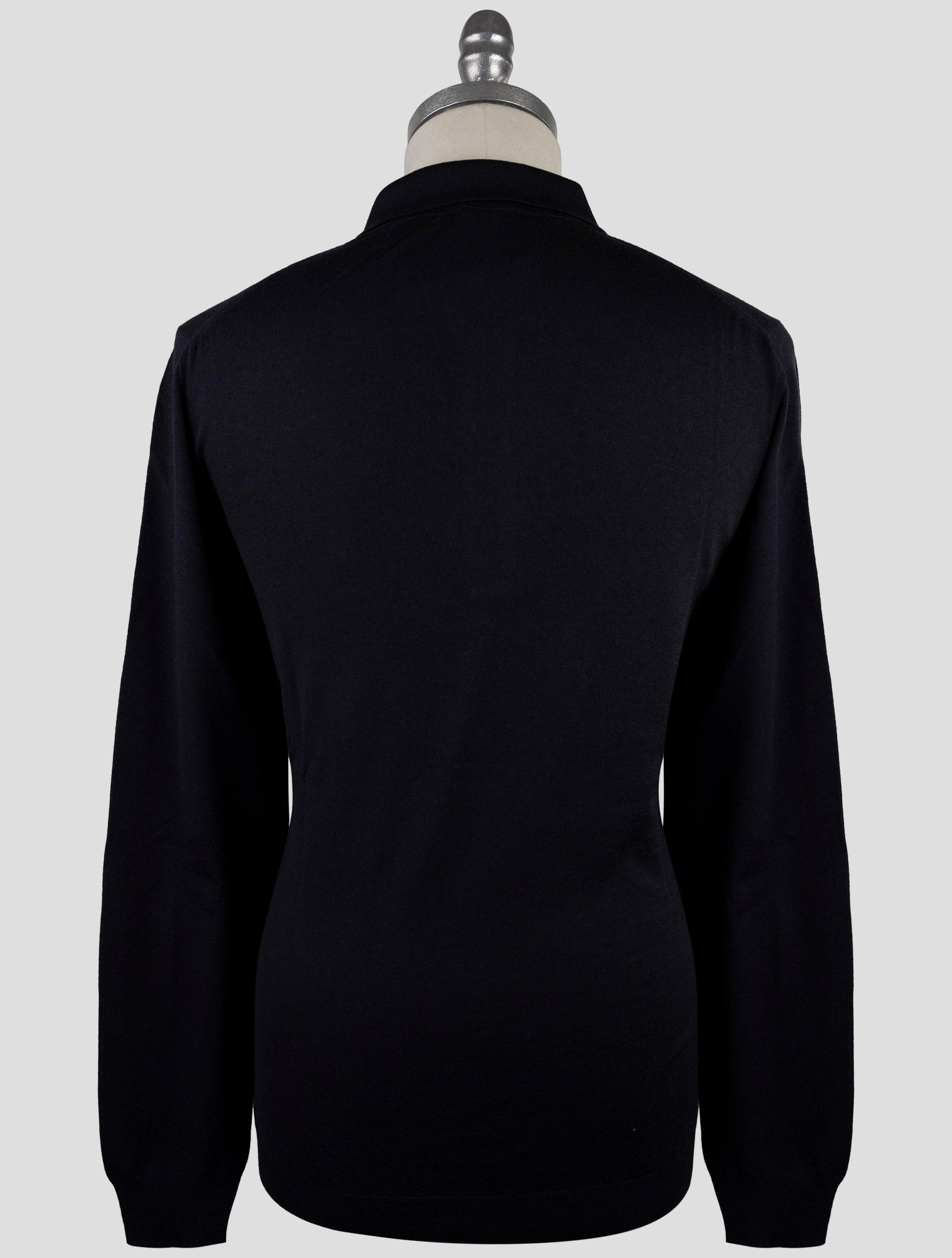Kiton Dark Blue Wool Sweater Polo
