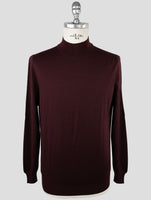 Kiton Burgundy Cashmere Silk Sweater Half Neck