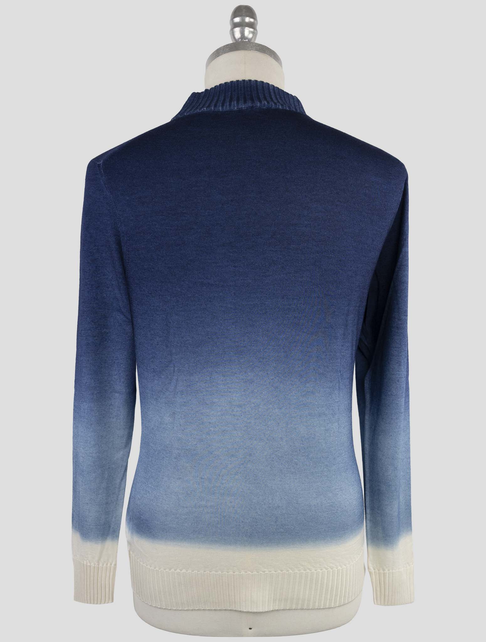 Kiton Blue Cashmere Silk Sweater Half Neck