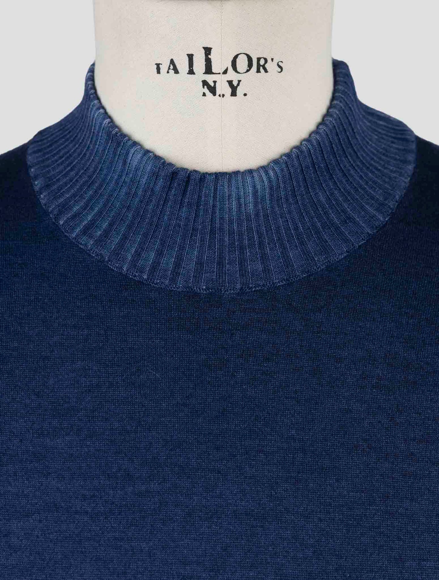 Kiton Blue Cashmere Silk Sweater Half Neck