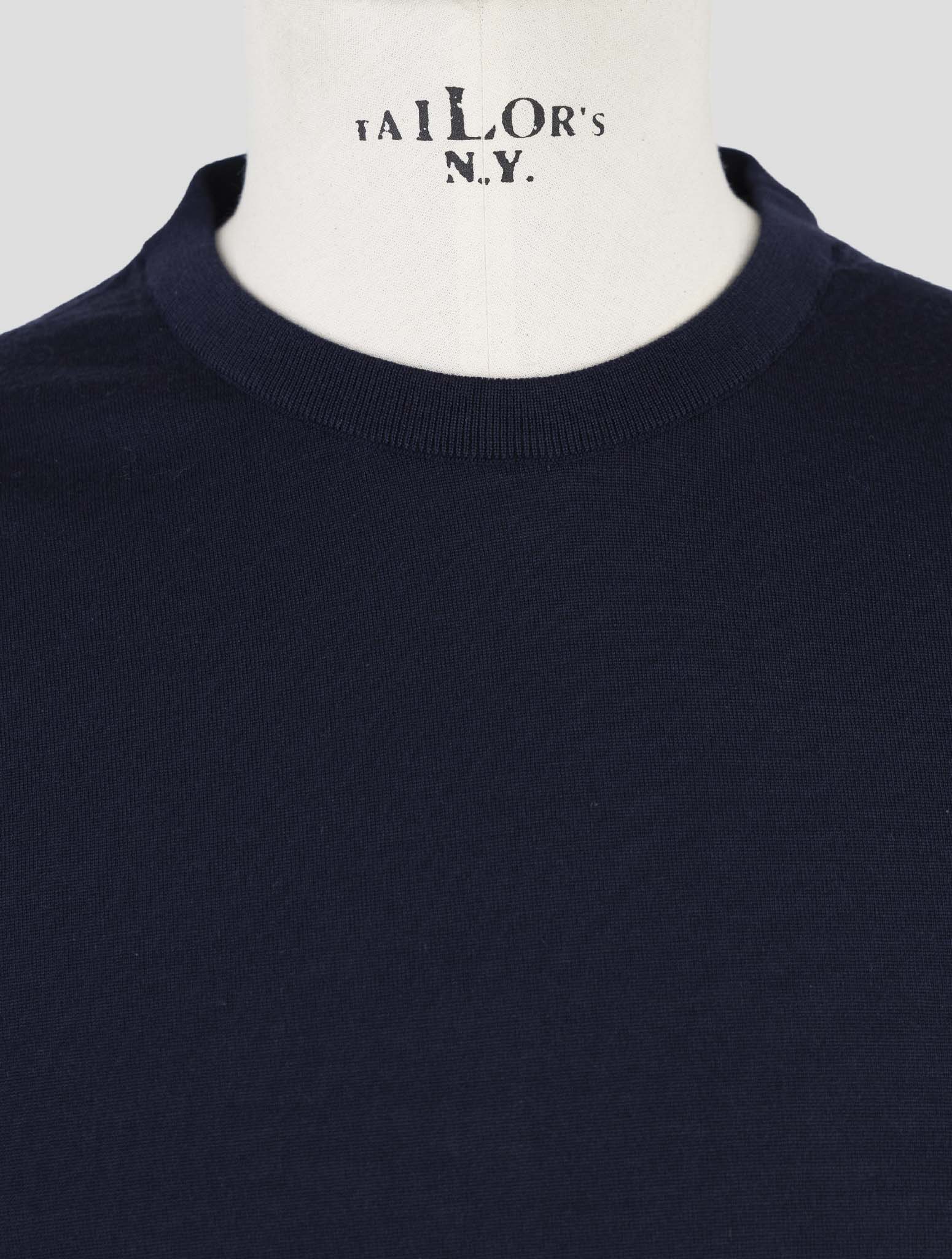 Kiton Blue Wool Sweater V-Neck