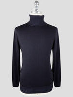 Kiton Dark Blue Cashmere Silk Sweater Turtleneck