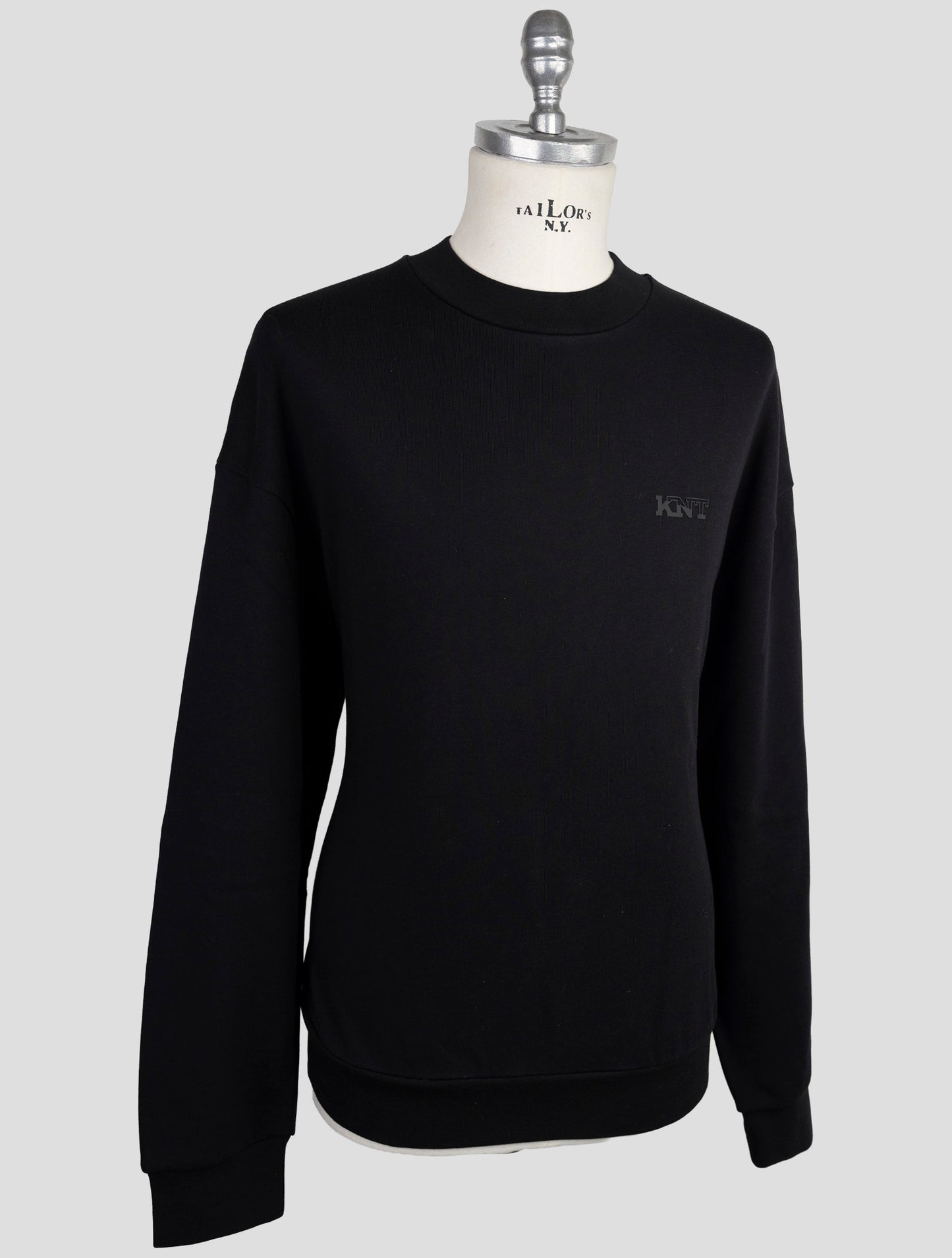 Kiton Knt Black Cotton Sweater Crewneck