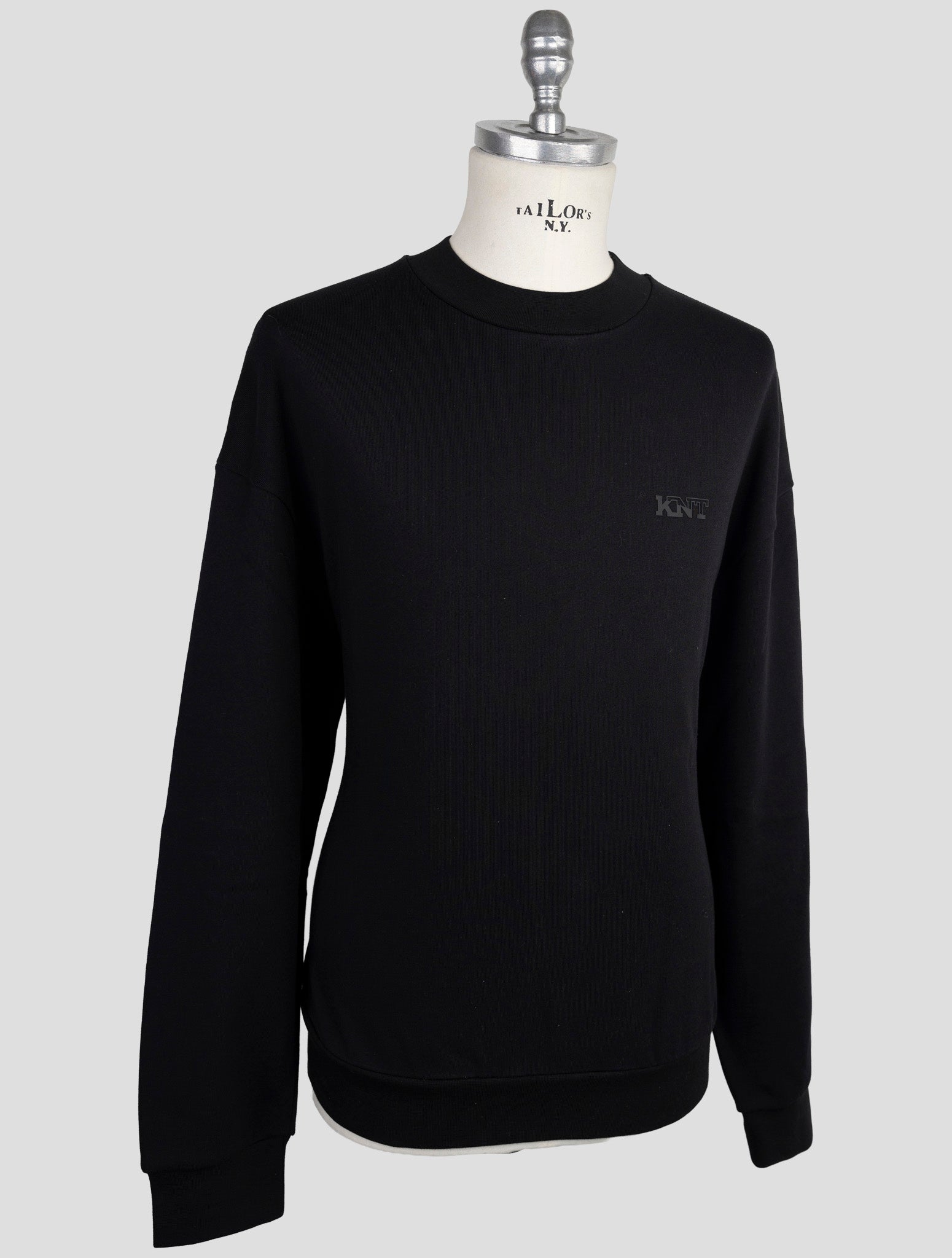 Kiton Knt Black Cotton Sweater Crewneck
