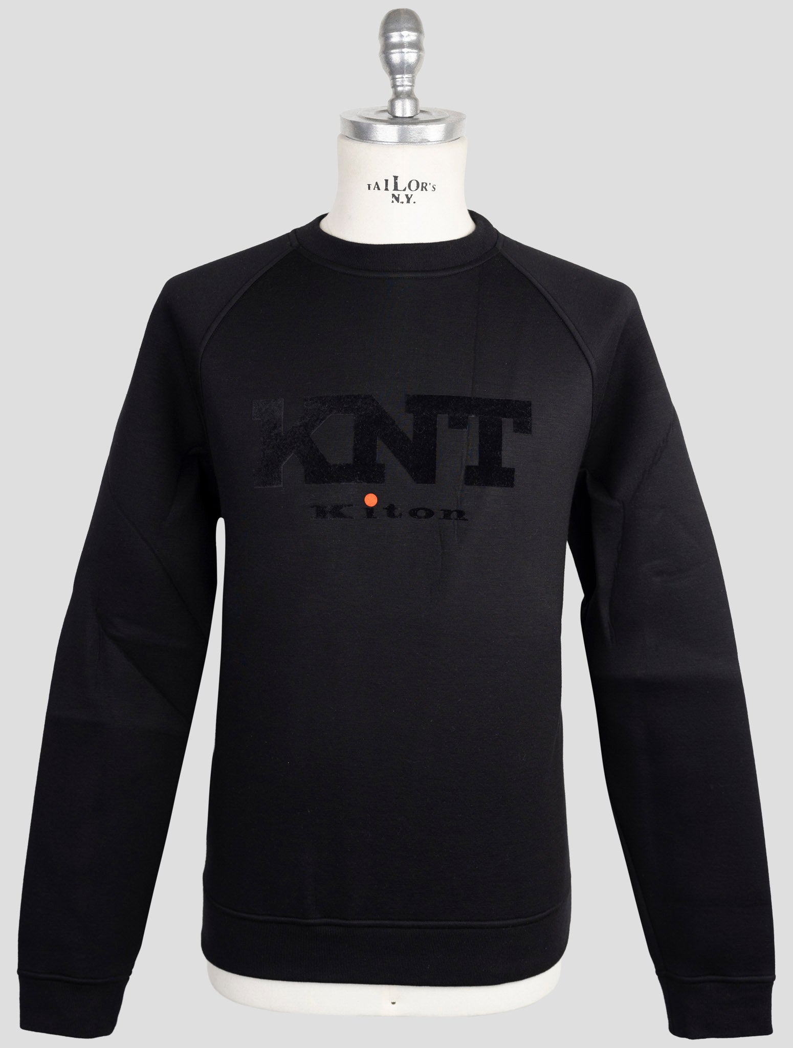 Kiton Knt Black Viscose Ea Sweater Crewneck